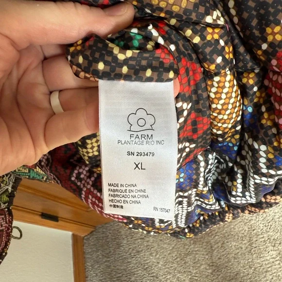 NWT FARM RIO TROPICAL RAUTI METALLIC REVERSIBLE BEADED ZIP, PUFFER JACKET SZ XL - Picture 7 of 8